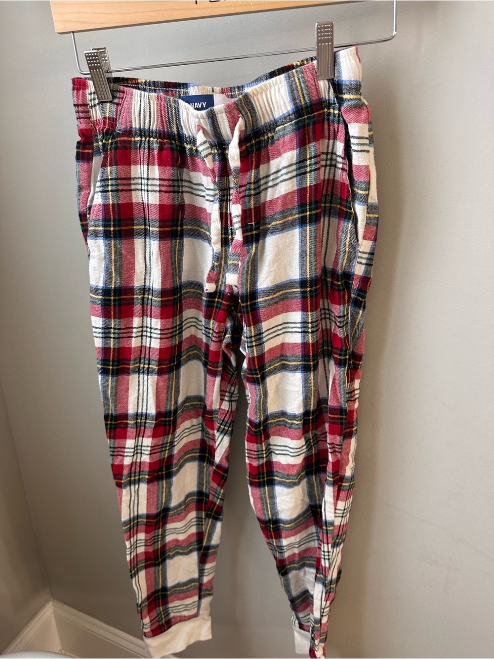 Old Navy Red, Navy & Cream Plaid Lounge Pants